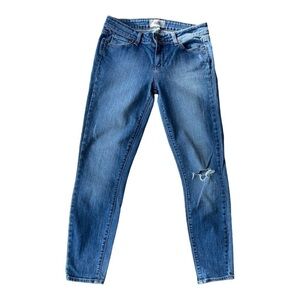 Paige Verdugo Ankle Jeans Medium Wash Distressed Skinny Womens Size 26